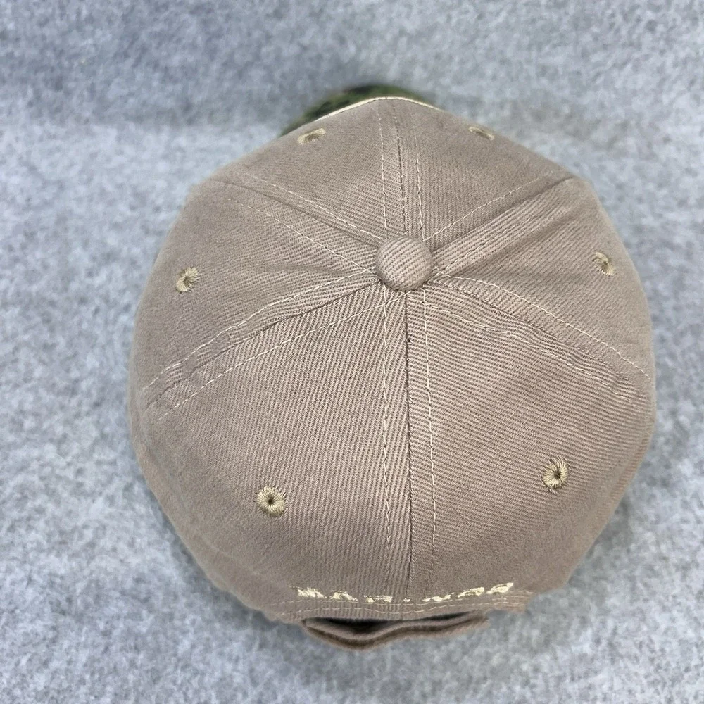 Grunt Apparel US Marine Corps Hat Camo Bill‎ Strapback Tan Cap